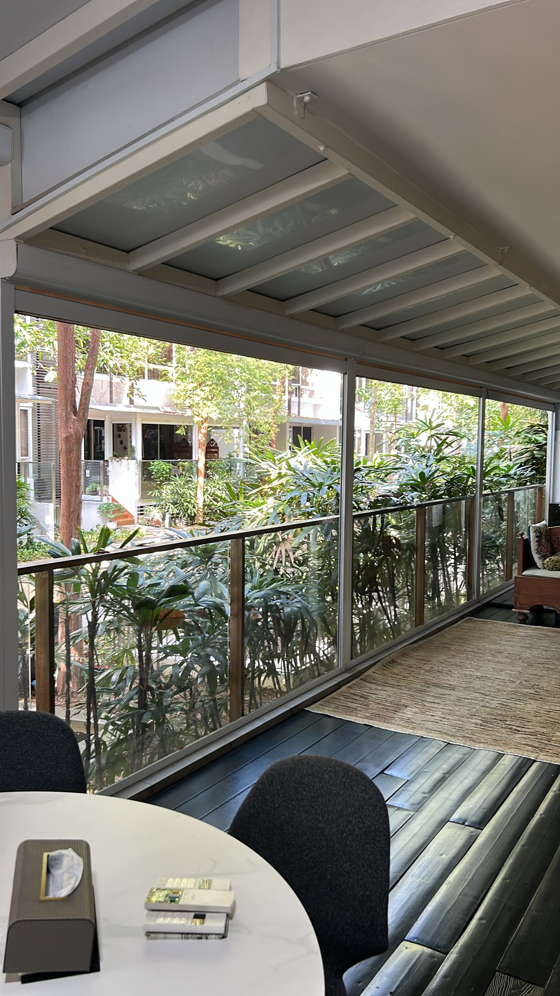 Covered patio dining area